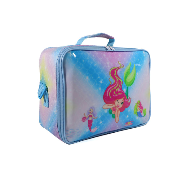 Mermaid princess Lunch Bag & Pencil Case Set for Kids, 7 Liter