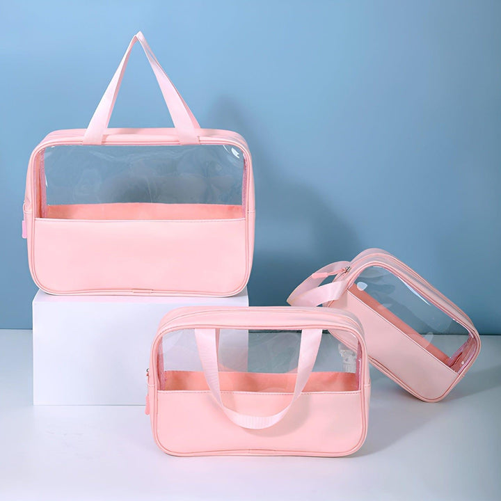 KM Signee Toiletry Bag Pink Travel/Makeup/Storage bags: Full set of three sizes